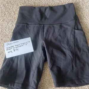 Lululemon wunder train high rise short with pockets 8”